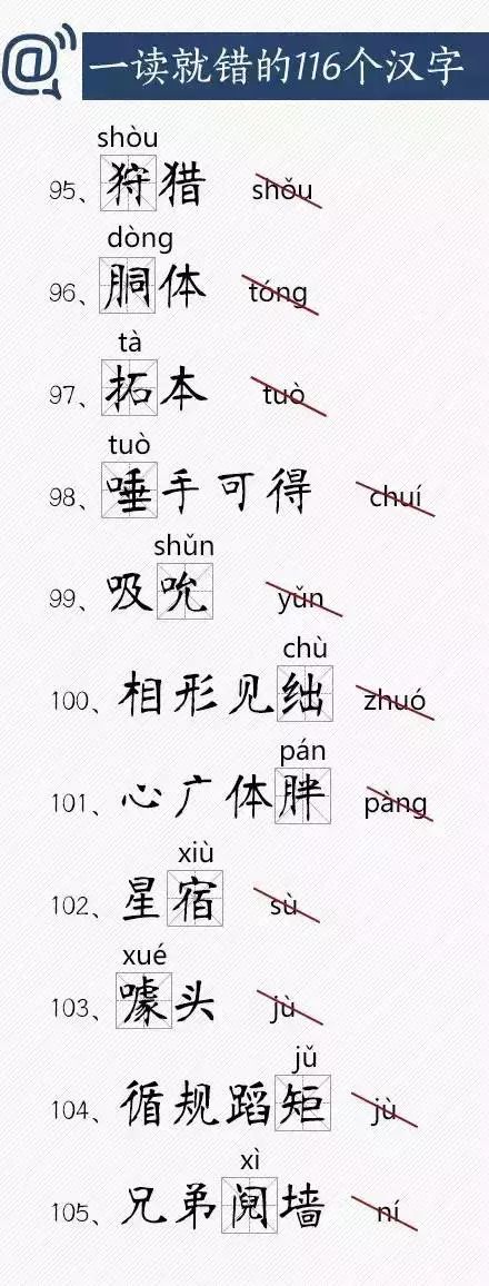 一读就错的116个汉字，快把正确读音教给孩子！_http://www.jidianku.com_教育资讯_第8张