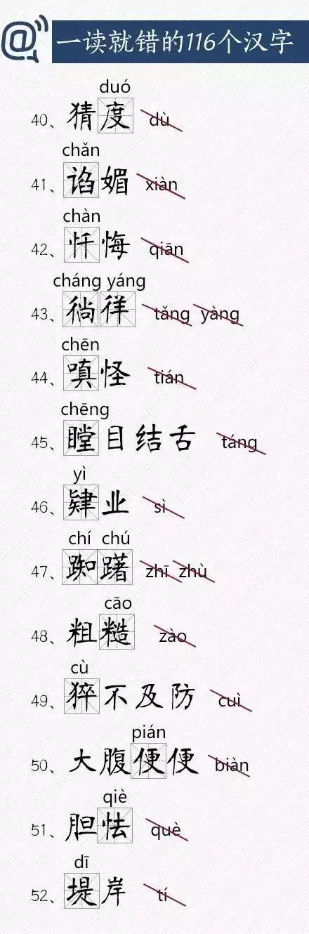 一读就错的116个汉字，快把正确读音教给孩子！_http://www.jidianku.com_教育资讯_第4张