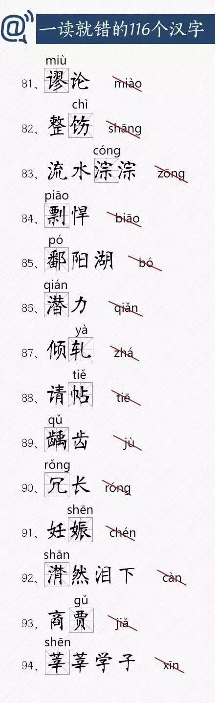 一读就错的116个汉字，快把正确读音教给孩子！_http://www.jidianku.com_教育资讯_第7张